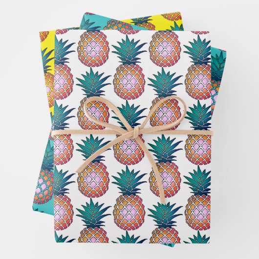 Farbige Ananas Geschenkpapier Set (Beispiel)