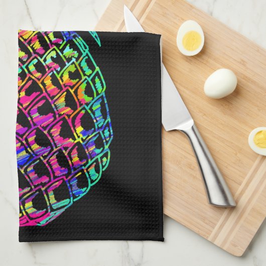 Farbige Ananas Geschirrtuch (Viertel Falte)