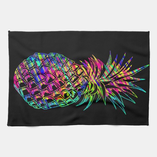 Farbige Ananas Geschirrtuch (Horizontal)