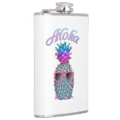 Farbige Ananas Hawaiian Aloha Flachmann (Rechts)
