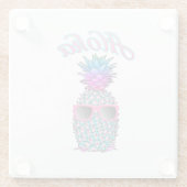Farbige Ananas Hawaiian Aloha Glasuntersetzer (Rückseite)
