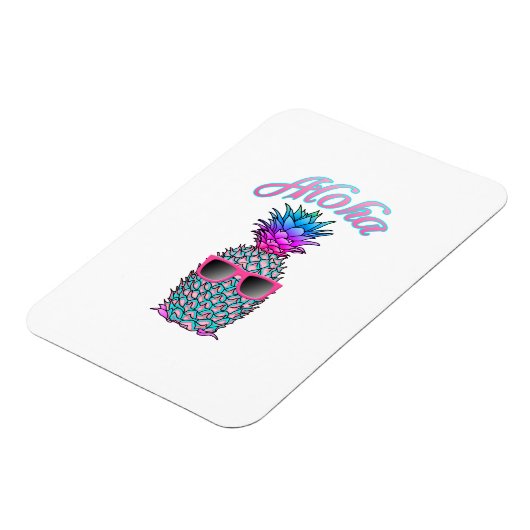 Farbige Ananas Hawaiian Aloha Magnet (Linke Seite)