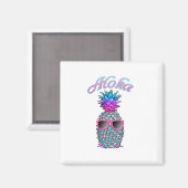 Farbige Ananas Hawaiian Aloha Magnet (Vorderseite/Rückseite)