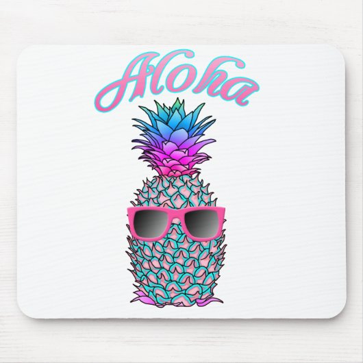 Farbige Ananas Hawaiian Aloha Mousepad (Vorne)