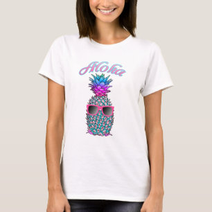 Farbige Ananas Hawaiian Aloha T-Shirt
