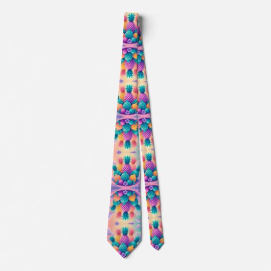 Farbige Ananas Krawatte (Vorderseite)