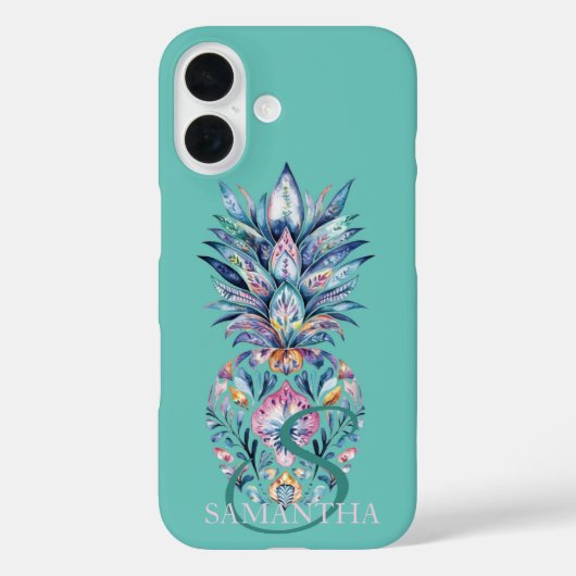 Farbige Ananas Minze Grün Case-Mate iPhone Hülle (Rückseite)