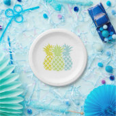 Farbige Ananas Pappteller (Party)