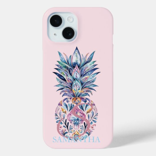 Farbige Ananas Rosa Case-Mate iPhone Hülle (Rückseite)