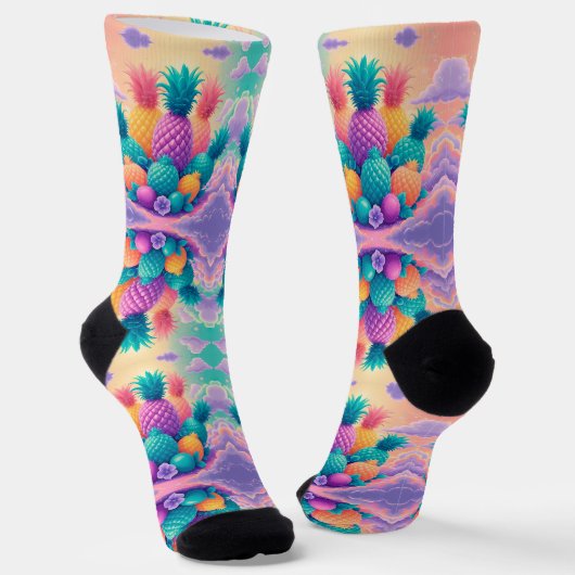 Farbige Ananas Socken (Gewinkelt)