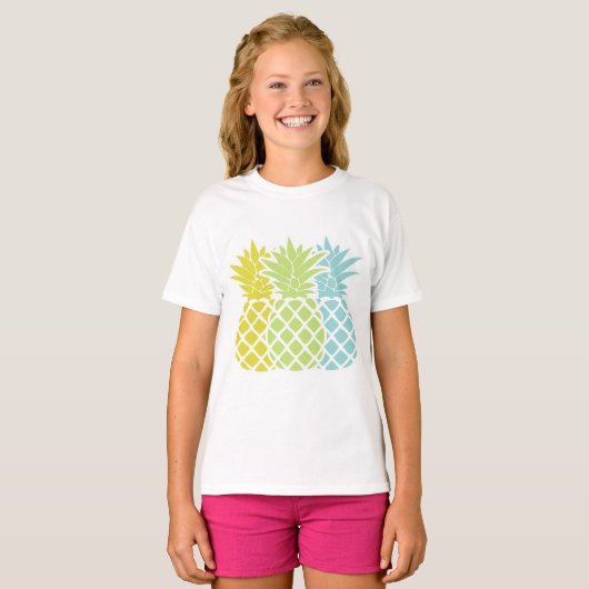 Farbige Ananas T-Shirt (Vorne ganz)