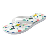 Farbige Ananas- und Blume-Muster Badesandalen (Schrägansicht)
