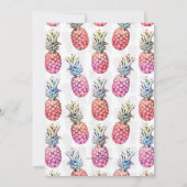 Farbige Ananas und maliges weißes Muster Einladung (Rückseite)