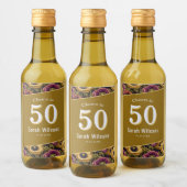 Farbige Anemonen 50. Geburtstag Custom Weinetikett (Flaschen)