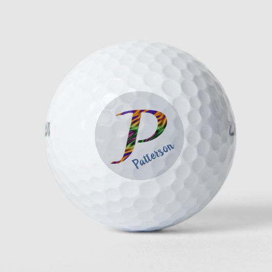 Farbige Anfangsbuchstaben für Monogramm-P-Krawatte Golfball (Vorderseite)