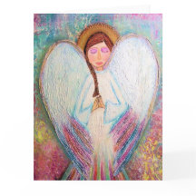 Farbige Angel-Karte innen leer