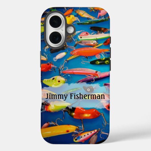 Farbige Angelköder - Name personalisieren Case-Mate iPhone Hülle (Rückseite)