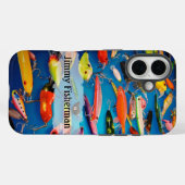 Farbige Angelköder - Name personalisieren Case-Mate iPhone Hülle (Rückseite (Horizontal))