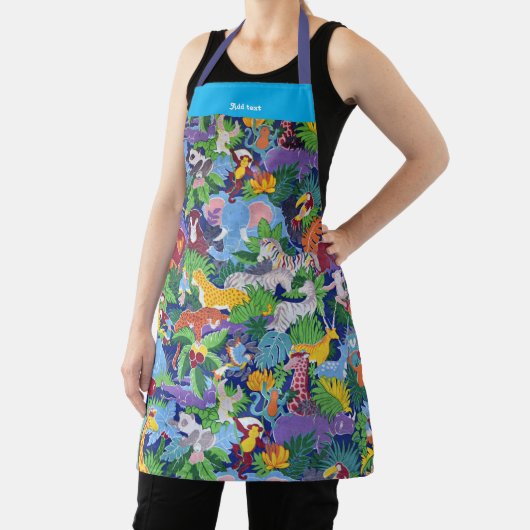 Farbige animierte Safari-Tiere Schürze (InSitu)