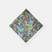 Farbige animierte Safari-Tiere Serviette (Ecke)