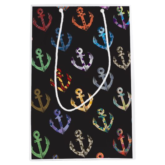 Farbige Anker Mittlere Geschenktüte (Vorderseite)