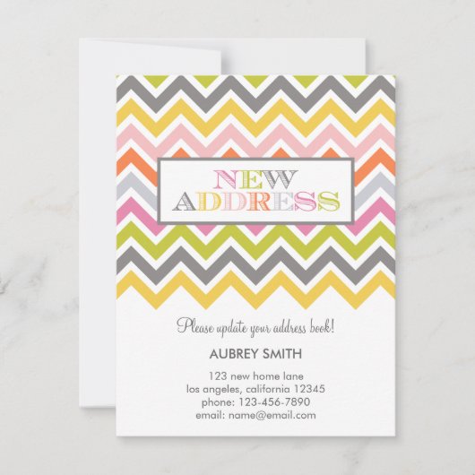 Farbige Ankündigung zur Zickzack Bewegung (Vorderseite)