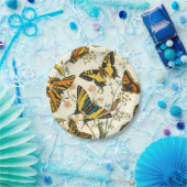 Farbige Ansammlung von Schmetterlingen und Raupen Pappteller (Party)