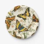 Farbige Ansammlung von Schmetterlingen und Raupen Pappteller (Vorderseite)