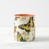 Farbige Ansammlung von Schmetterlingen und Raupen Tasse (Zentrum)