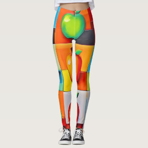 Farbige Apfellgitter Leggings
