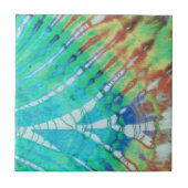 Farbige Aquamarin-braune Abstrakte moderne Batik-G Fliese (Vorderseite)