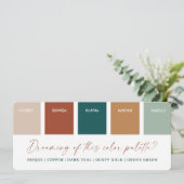 Farbige Aquamarine Farbpalette für Kupfer 2021 Einladung (Stehend Vorderseite)