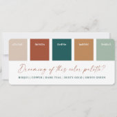 Farbige Aquamarine Farbpalette für Kupfer 2021 Einladung (Vorderseite)