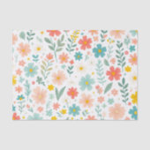 Farbige Aquarell-Blumen  Seidenpapier (Vorderseite)