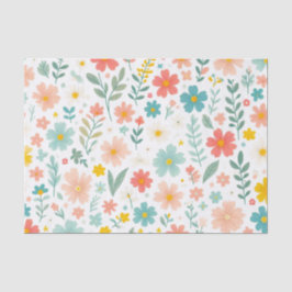 Farbige Aquarell-Blumen  Seidenpapier