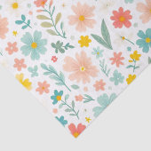 Farbige Aquarell-Blumen  Seidenpapier (Ausschnitt)