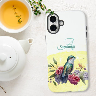 Farbige Aquarell-Kolibri-Personalisierung  iPhone 16 Plus Hülle