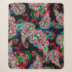 Farbige Aquarell-Paisley-Blumenillustration pa Sherpadecke