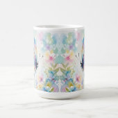 Farbige Aquarell-Schmetterlings-Blumen Kaffeetasse (Mittel)