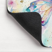 Farbige Aquarell-Schmetterlings-Blumen Mousepad (Ecke)