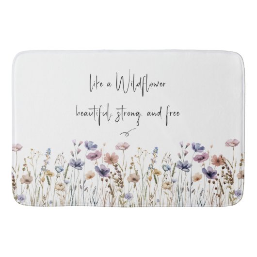 Farbige Aquarell-Wildblume Badematte (Vorderseite)