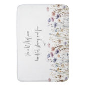 Farbige Aquarell-Wildblume Badematte (Vorderseite Vertikal)
