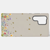Farbige Aquarell-Wildblume mit Schmetterling Samsung Galaxy Hülle (Rückseite (Horizontal))