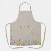 Farbige Aquarell-Wildblume mit Schmetterling Schürze (Vorderseite)