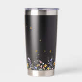 Farbige Aquarell-Wildblume mit Schmetterling Thermobecher (Links)