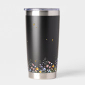 Farbige Aquarell-Wildblume mit Schmetterling Thermobecher (Rechts)