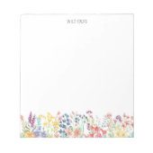 Farbige Aquarell-Wildblume Notizblock (Vorderseite)