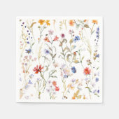 Farbige Aquarell-Wildblume Serviette (Vorderseite)