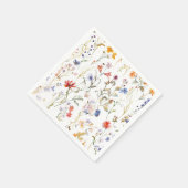 Farbige Aquarell-Wildblume Serviette (Ecke)