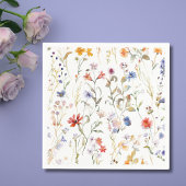 Farbige Aquarell-Wildblume Serviette